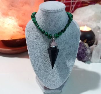 Orgonite MAGNETITE - MALACHITE pendant 8 gr. weight