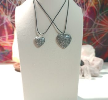 Orgonite Large Heart Pendant of 7 gr. and small Heart of 2 gr.