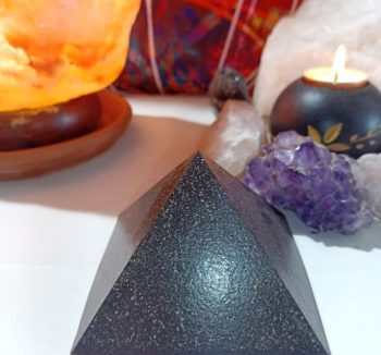 Exclusive Large Orgonite Pyramid 4 sides IRON CHIP 300 gr.