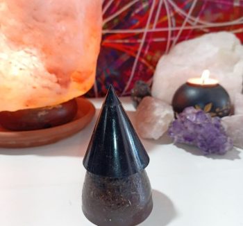 Orgonite Pyramid Cone IRON CHIP with Magnetite tip 200 GR