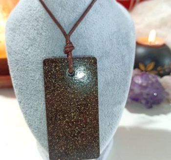 Orgonite pendant Rectangular Plate SMALL IRON CHIP 35 gr.