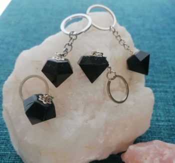 Orgonite MAGNETITE DIAMOND KEYCHAIN