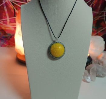 OrgoChakra Solar Plexus Hemisphere shape pendant or key ring 15 gr.