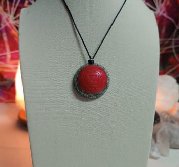 OrgoChakra Root shape Hemisphere pendant or key chain 15 gr.