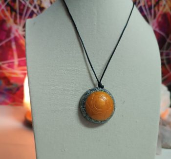 OrgoChakra Sacral Hemisphere shape pendant or keyring 15 gr.