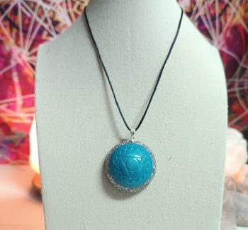 Throat OrgoChakra Hemisphere shape pendant or keychain 15 gr.