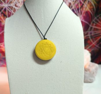 OrgoChakra Solar Plexus Semicircle shape pendant or keychain 15 gr.