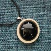 Orange or beige wooden Shungite pendant - Imagen 2