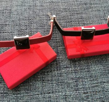 Red or black square Shungite bracelet.